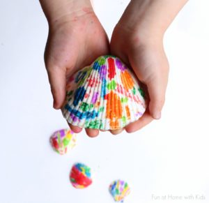 Melted Crayon Seashells Shell crafts to do with kids