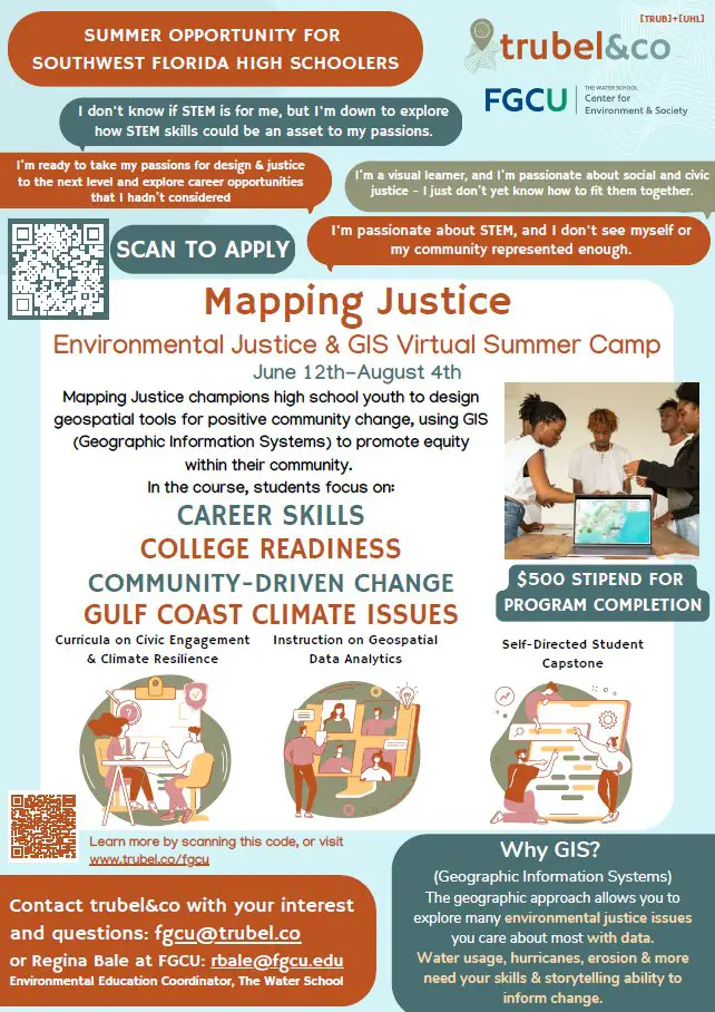 Mapping Justice summer camp for teens in Southwest Florida