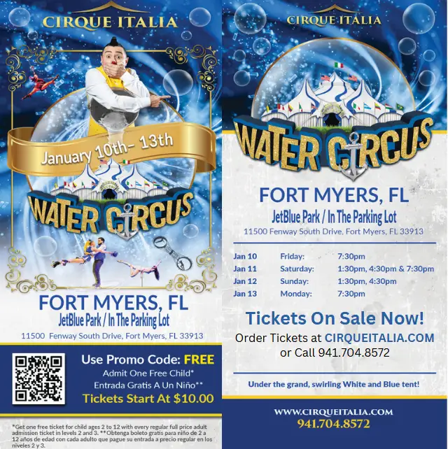 Cirque Italia Fort Myers coupon free kid's ticket